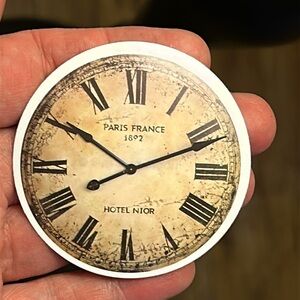 3 for $3 ~ Vintage French Clock Illustration Sticker